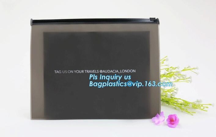 PP slider bag / PP zip seal bag, ziplock bags slider zipper pvc packing documents bags, Cosmetic Cases Plastic PVC Trave