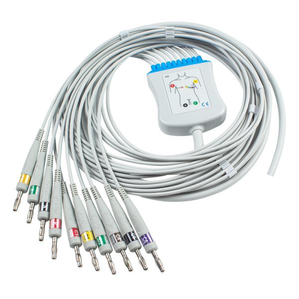 Seimi-finished EKG Cable 10Lead with Banana End Compatible All Medical