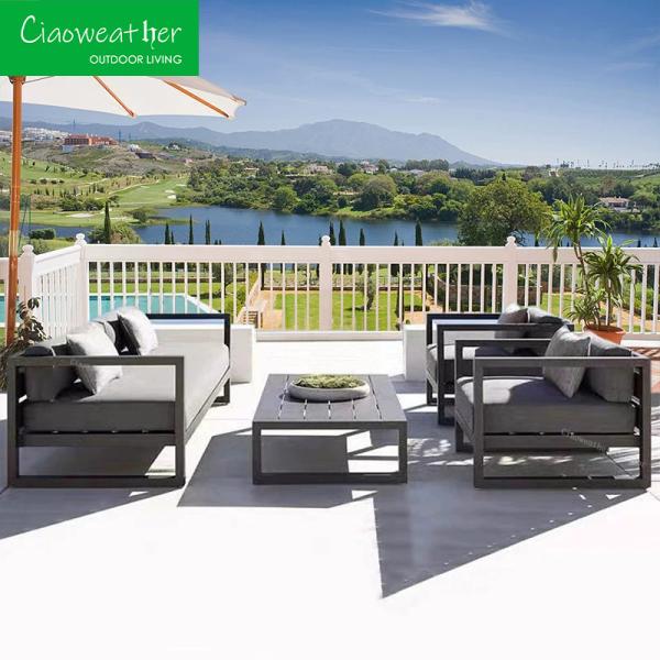 Aluminum Garden Sofa Modern Outdoor Furniture for Patio Set Sectional All
