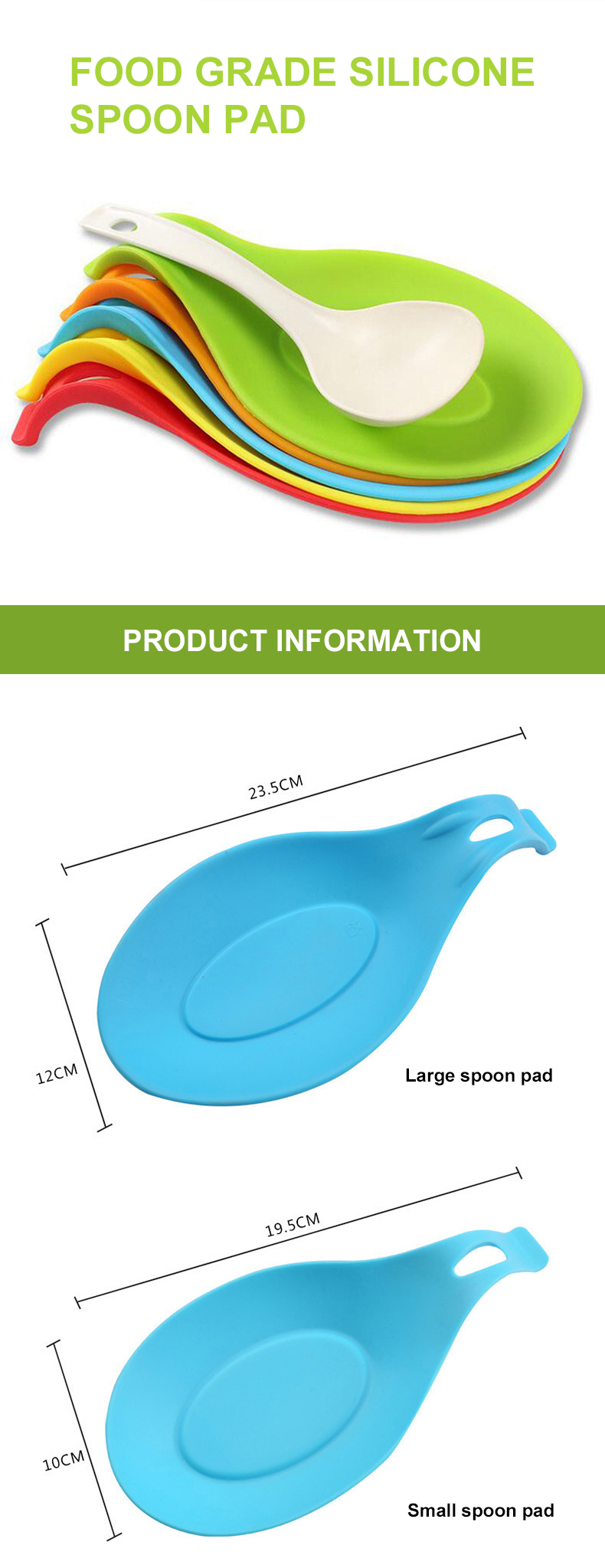 Eco Friendly 37g 72g Almond Shaped Silicone Spoon Holder