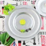 High Quality Gold Spraying Glass Charger Plate for Dinnerware