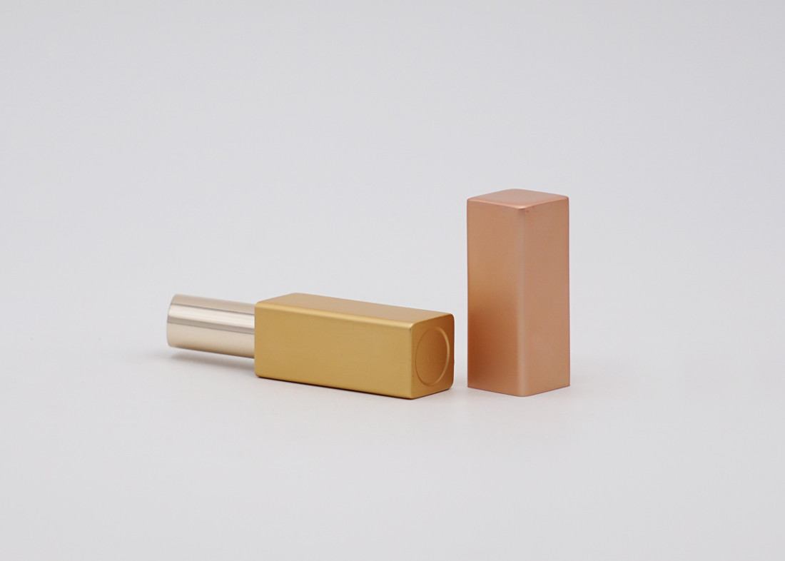 Gold Square Vintage Metal Aluminum Lip Balm Tube Bulk