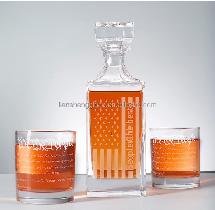 Glass Bespoke 450ml Decanter Whisky Glass Bottles With Customer Logo