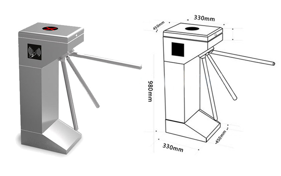 UNIQSCAN vertical three roller stainless steel indoor outdoor metro gate entrance turnstile gate