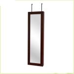 Wooden Veneer Handmade Suspension Hanging Mirror Jewelry Armoire
