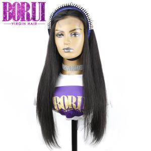 Quality 100% Virgin Human Hair 12-30 Inch Swiss Lace Closure Wig Straight 250% Density wholesale
