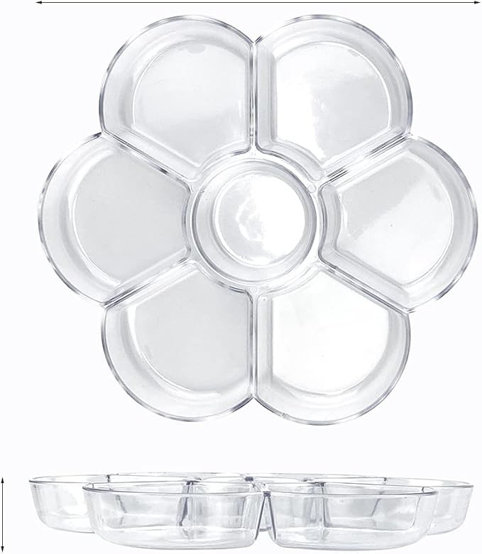 7"L X 7"W Transparent Kids Plastic Paint Tray Holder For Oil Watercolor Painting