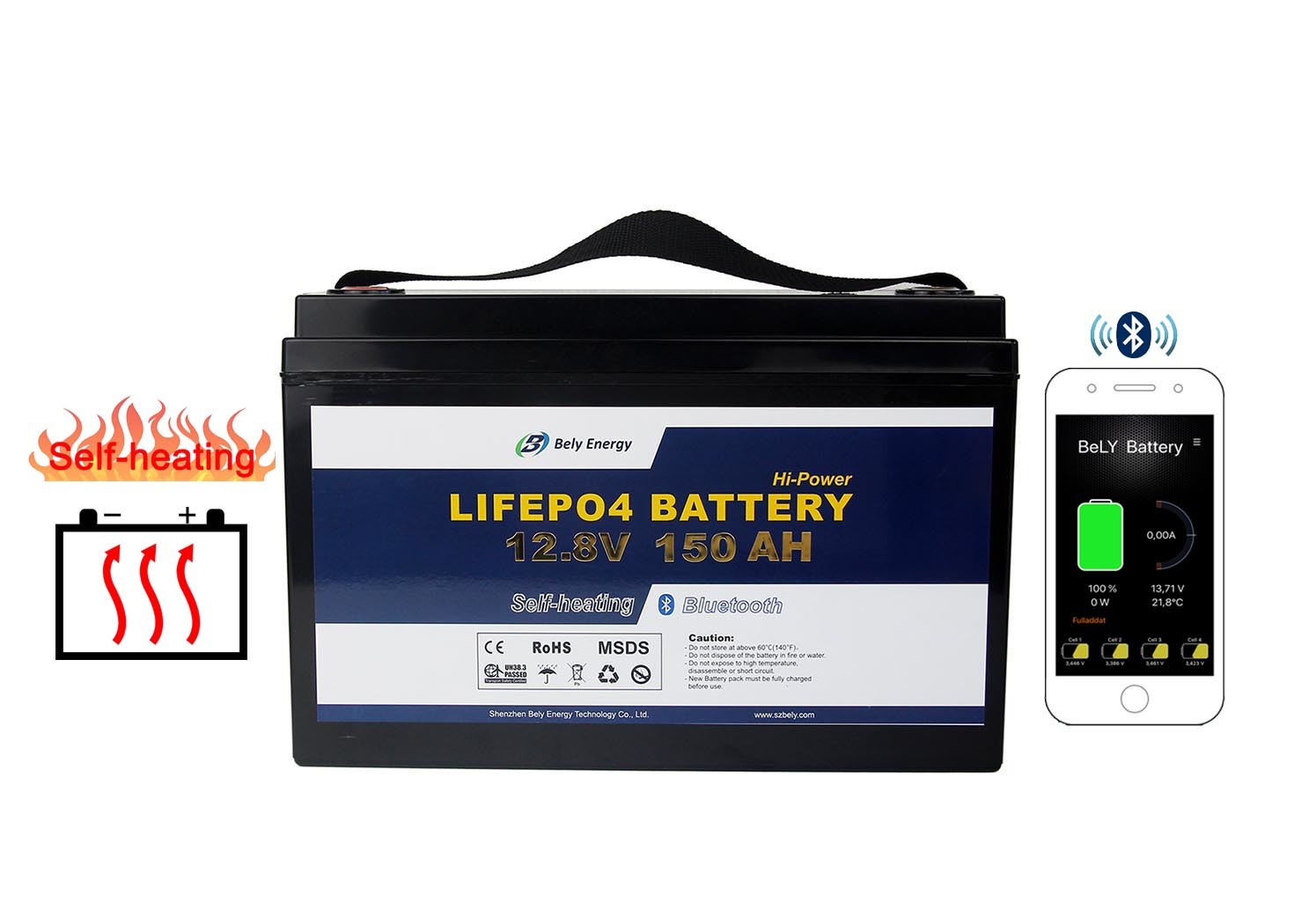 Home Solar System Bluetooth Lithium Battery 12 Voltage 150000mAh 1920Wh