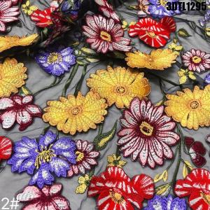 Quality Supoo Luxury French African Bridal Wedding Floral Mesh Embroidery Tulle Lace Fabric 3d ribbon embroidery net fabric wholesale