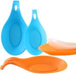 Orange Silicone Spoon Rest Utensil Holder Sustainable Rubber Spoon Rest