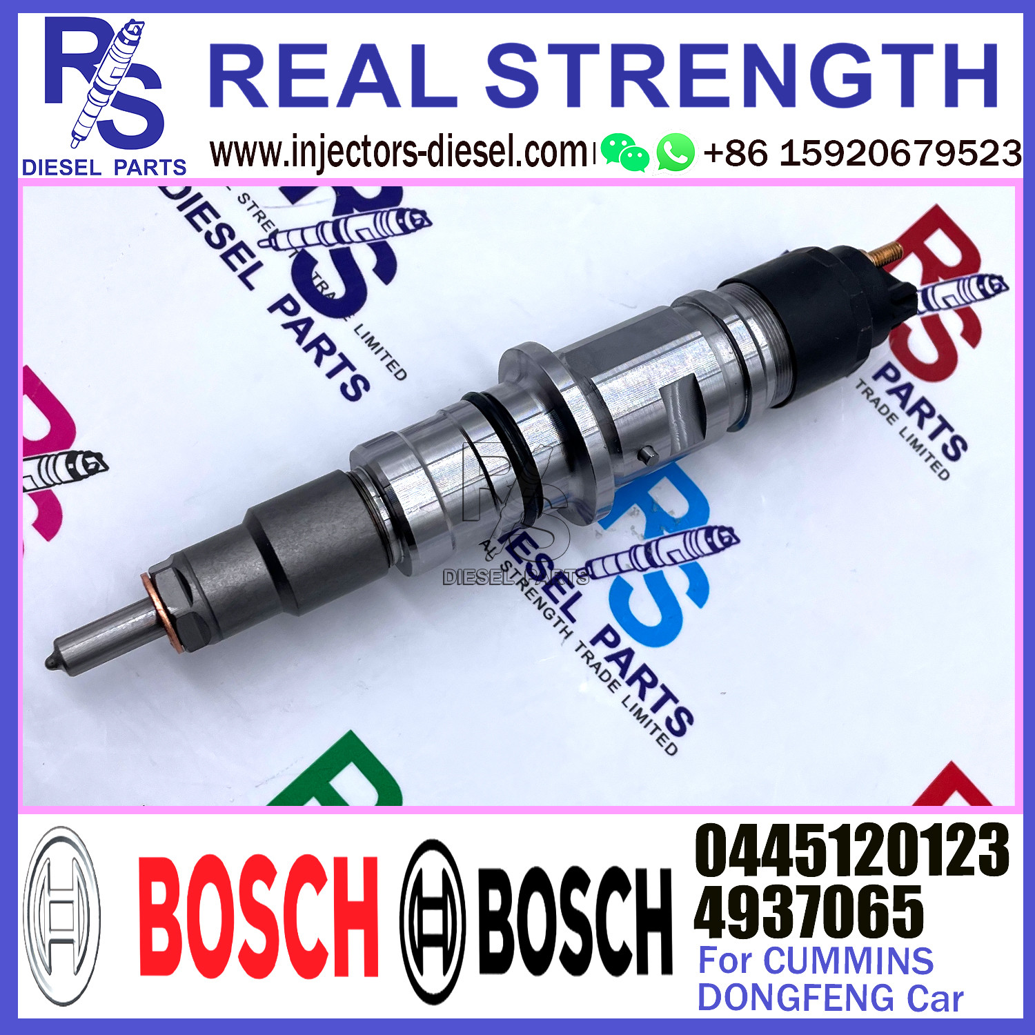 Diesel Common Rail Fuel Injector 4937065 0445120123 For CUMMINS ISBe / DONGFENG Engine