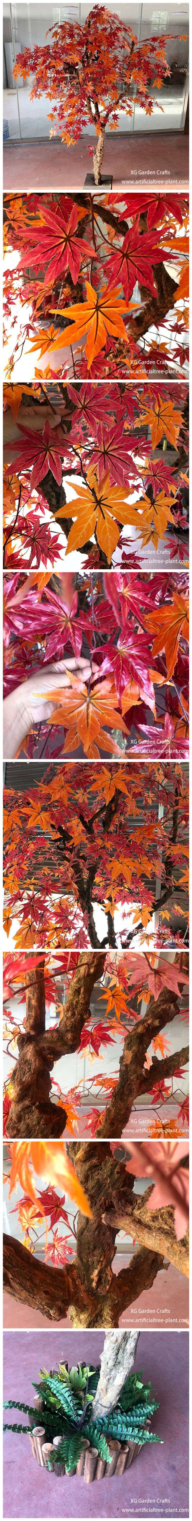 Crimson Red Artificial Maple Tree Home Garden Plants Office Decoration