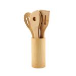 Food Grade Bamboo Cooking Utensils Kitchen Tool Set 7 Pcs For Nonstick Pots