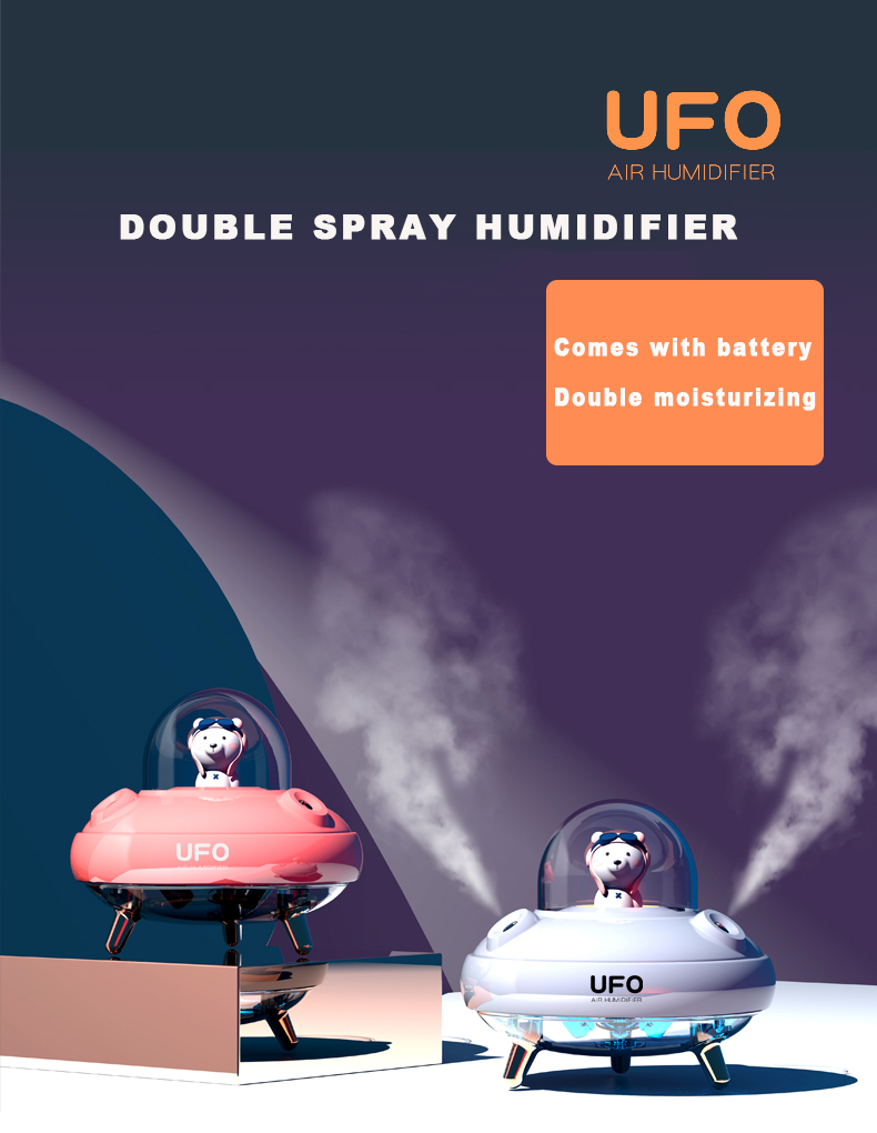 Wireless Rechargeable 400ml UFO Astronaut Humidifier USB 5V