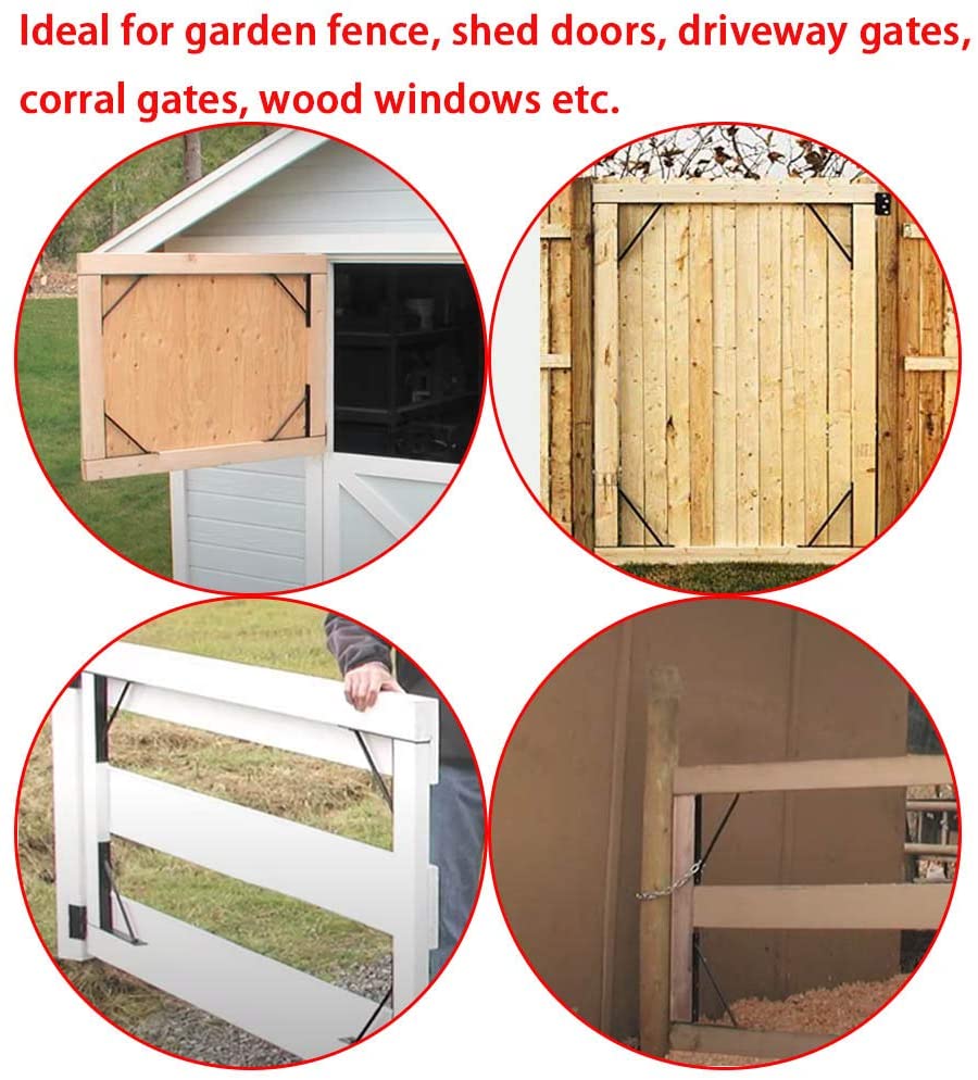Customizable Gate Frame Kit Anti Sag Gate Corner Brace Bracket for Shed Doors in Black