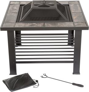 Quality Wood Burning Barrel Outdoor Gas Firepit Garden 30'' Marble Tile Brazier wholesale