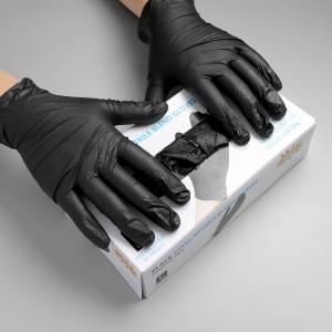 Quality 100pcs Black Tattoo Gloves Powder Free Disposable Nitrile Gloves wholesale