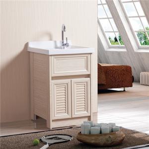 Quality Floor Mounted Bathroom Sinks And Vanities White / Brown / Cream Wooden Grain wholesale