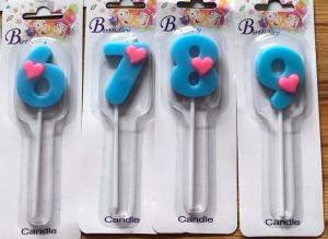 Quality Festival Blue 0 To 9 10pcs Number Birthday Candles wholesale