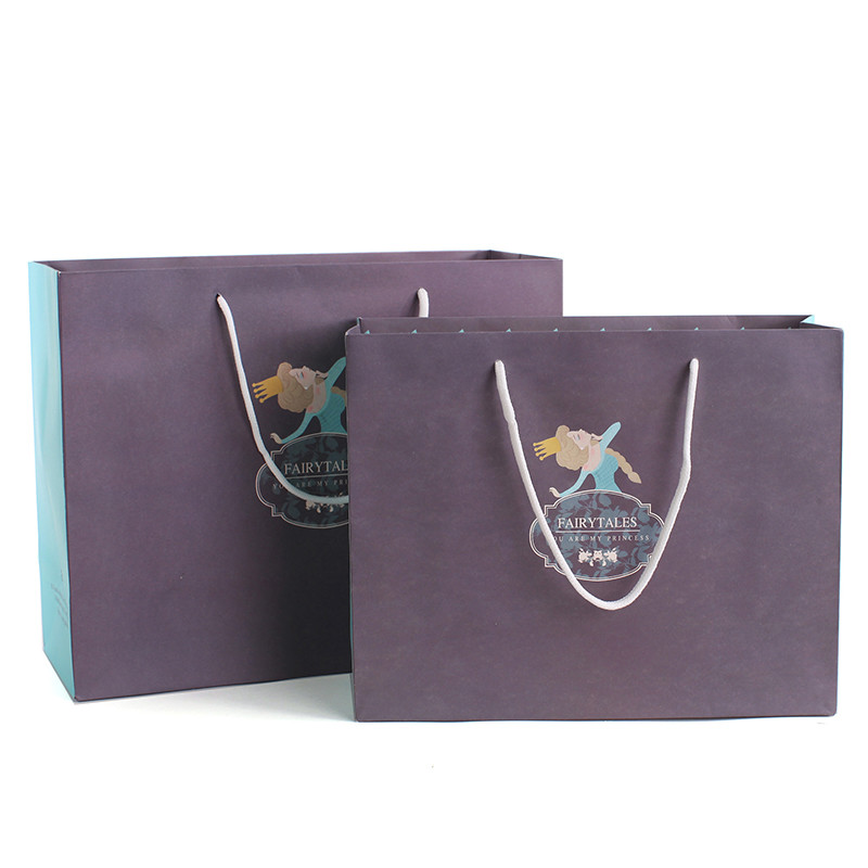 Custom Logo Offset Printing Grey 230GSM Art Paper Gift Bags