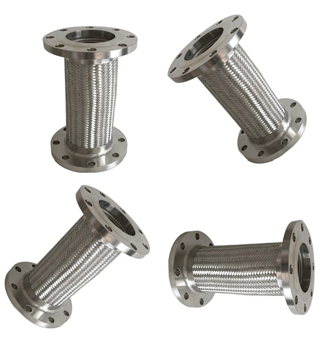High Temperature Resistant Stainless Steel Braided Flex Hose Flange Metal Braided Hose Fittings