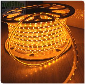 Quality Hot sale 50m yellow AC led strip 220V 5050 SMD 60LED/M Manufacturer wholesale