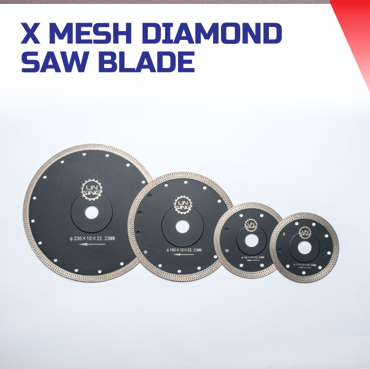 140 Teeths Silent Mesh Diamond Circular Saw Blade for Ceramic/Porcelain/Dekton Cutting