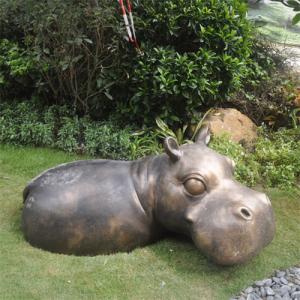 Quality Bronze Hippo Large Garden Animal Sculptures Modern Cast Copper Brass wholesale