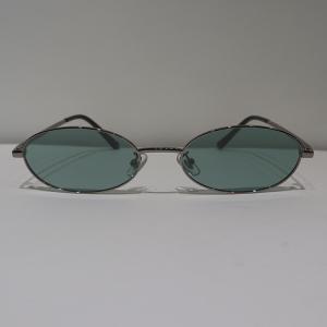 Quality Green Anti Reflective Sunglasses 56mm Round Silver Polarized wholesale