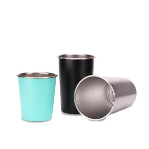 Quality Unbreakable Powder Coated Single Wall Stainless Steel Water Bottle Metal Pint Mug wholesale