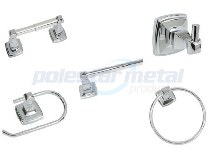 Hospital Bathroom Hardware Accessories 2-1/2" Width Polished Chrome Double Robe Hook