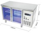 400L Glass Door 1200mm Commercial Bench Display Fridge Microelectronics CPU