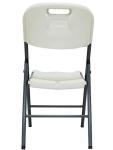 White Portable Plastic Folding Chair Metal Frame Outdoor Garden Picnic Chair