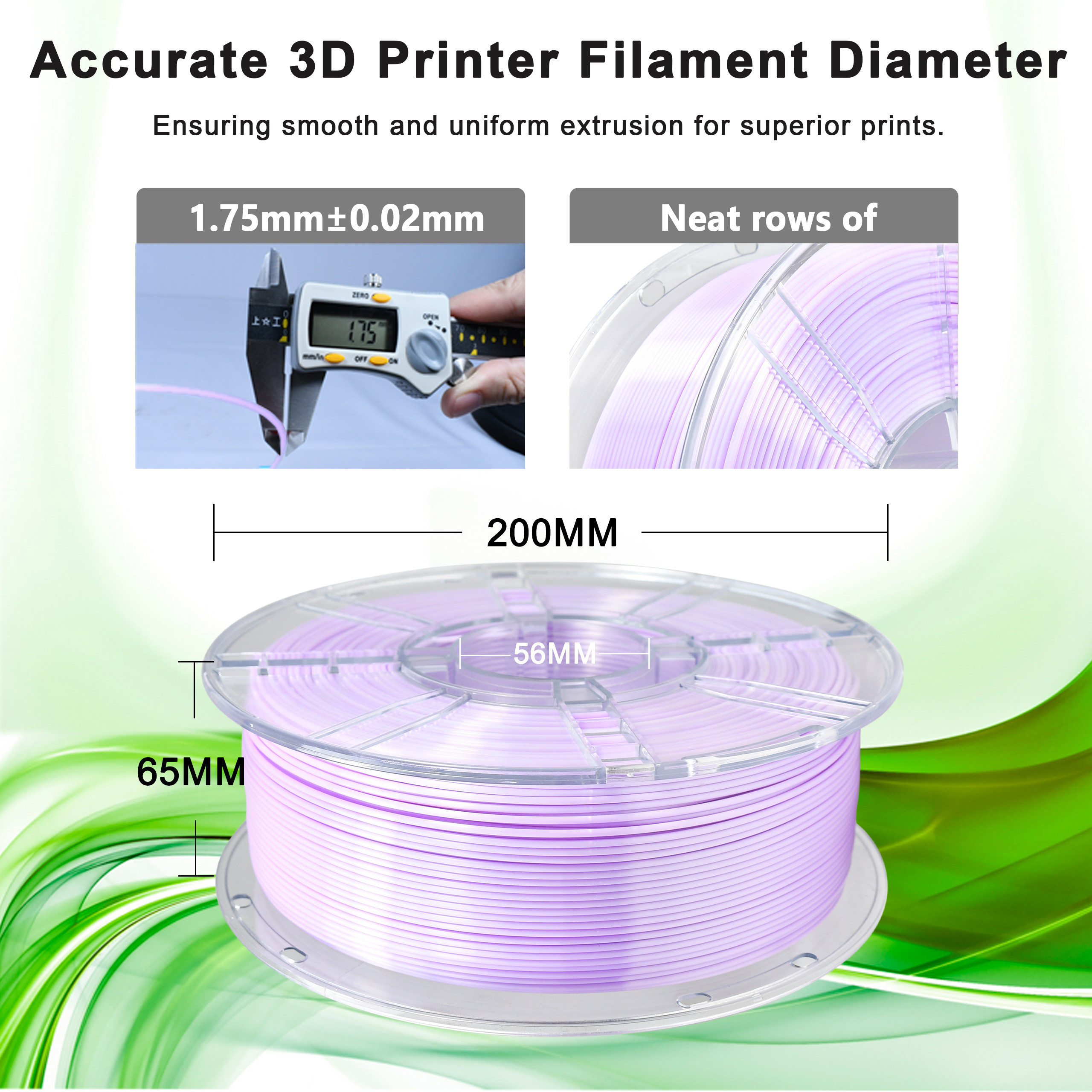 iBOSS High Toughness 3D Printer Filament PLA+ Gradient Purple White Filament