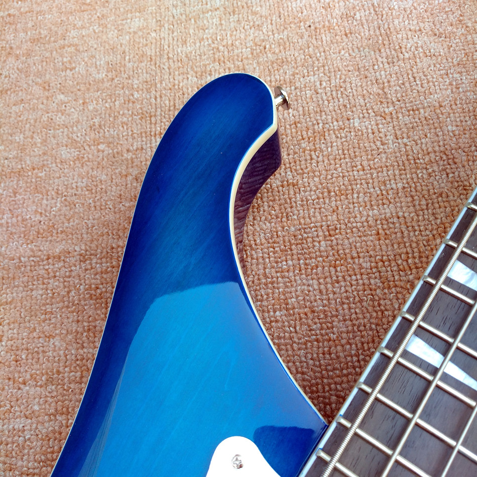 2017 Best Bass Top quality Rick 4003 model Ricken 4 strings Electric Bass guitar in blue color, Chrome hardware, Free sh