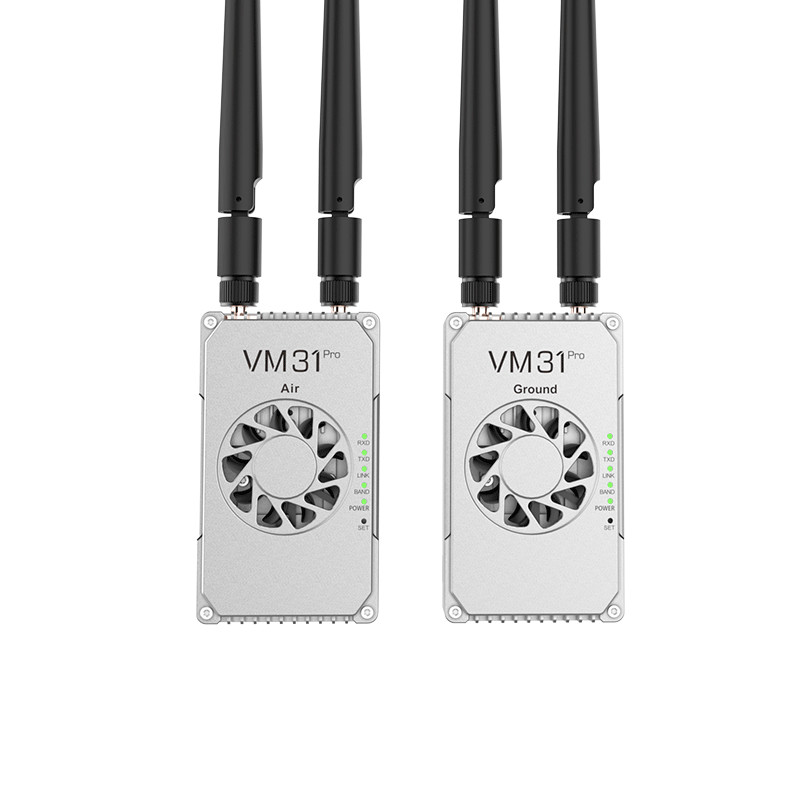 VM31PRO Video&Data&RC link has two frequencies optional(800MHz、1.4GHz) with 50km grade(air to ground) transmission range
