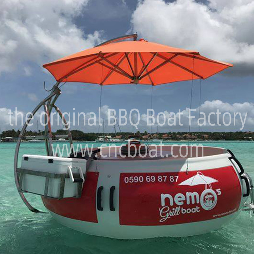 Diameter 250cm Depth 30cm 316L Stainless Steel BBQ Boat