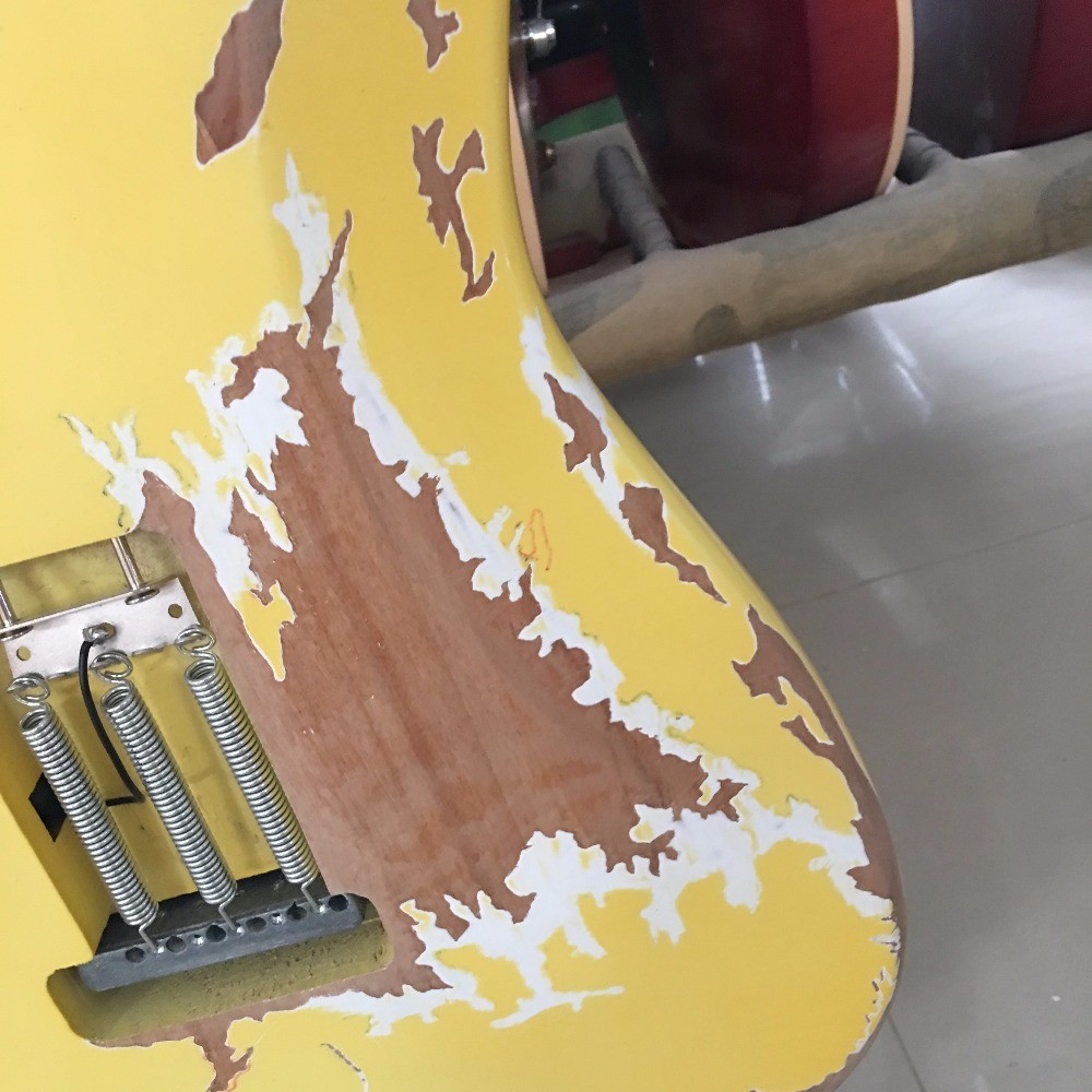 Maple scalloped fingerboard relic classical st electric guitar,handmade aged st guitar
