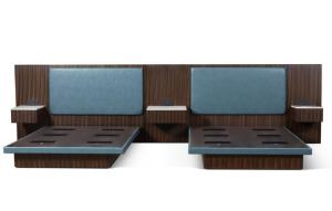 Quality Hyatt Regency 5-star hotel Luxury design zebra wood veneer queen size bed of hotel bedroom furniture wholesale