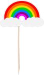 Birthday Party Printed Rainbow Paper Cupcake Topper