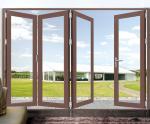 Vertical Anodized Aluminium Folding Door Double Glazed French Doors