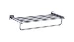 Chrome Bathroom Accessories Brass Bathroom double towel bar with shelf