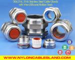 IP68 Waterproof Stainless Steel NPT Electrical Cable Glands with Silicone (Viton