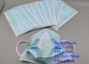 Quality Adjustable Nose Piece Mouth Mask Disposable , Flexible Medical Face Mask wholesale