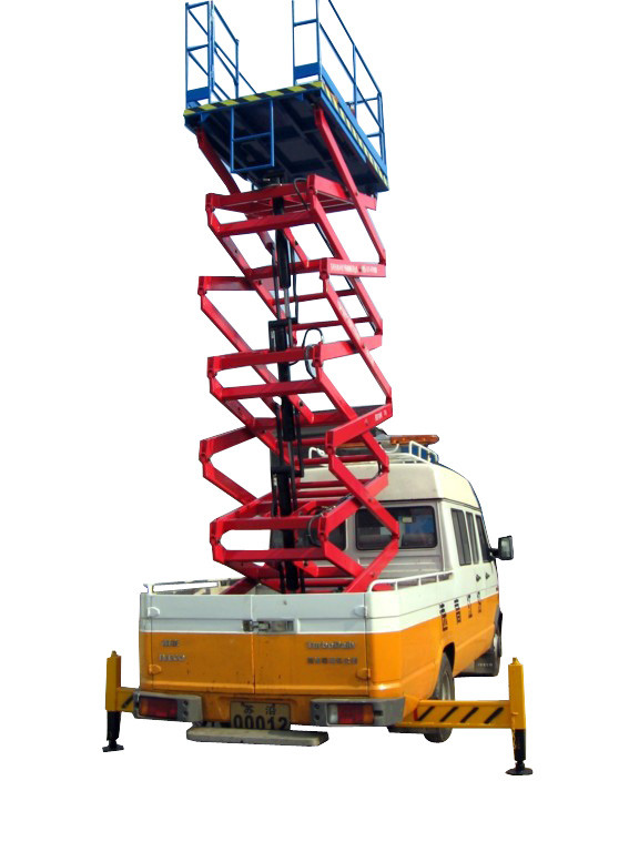 9 Meters Platform Height Truck Mounted Scissor Lift with 500kg Load Capacity