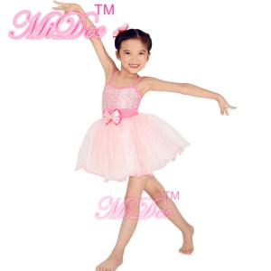 Quality Pinky Tutu Dance Dress Leotard Under Mesh Spandex Polyester Material For Solo Dance Performance wholesale