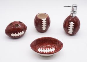 Quality Ceramic Football Bathroom Sets , Rugby Sanitary Ware Bathroom Accessories Set wholesale