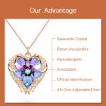 18 Inch 8.2 Silver Jewelry Big Heart Necklace With Austrian crystal Crystal Gold