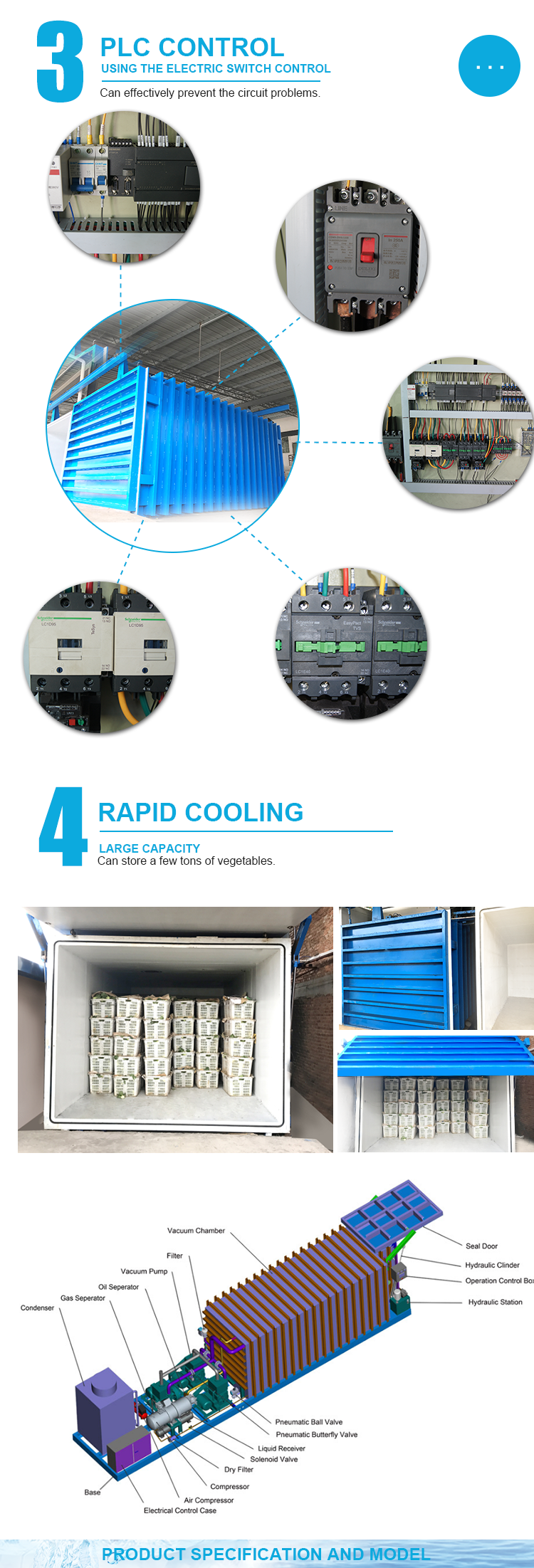 10 Pallets Vacuum Cooling Machine , Vacuum Cool Chamber For Vegetables