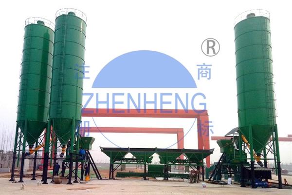 HZS35 35 M3/H Concrete Batch Mix Plant With Twin Shaft Horizontal Concrete Mixer